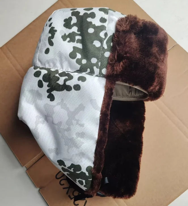 Chapka Camouflage Flecktarn Neige Allemand – Bonnet Aviateur Leifeng Homme Hiver Outdoor - BLACKBEARD OUTDOOR INDUSTRIES