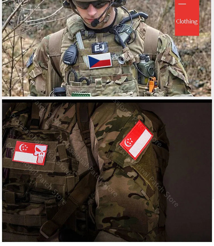 Patch Brodé Drapeau – international | Patch Militaire Tactique Velcro - BLACKBEARD OUTDOOR INDUSTRIES