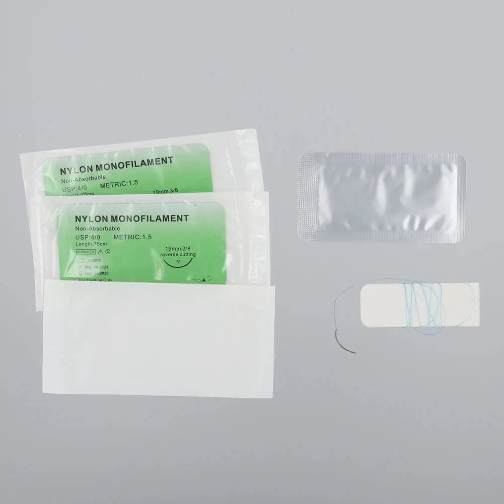 Kit de Sutures Médicales 4/0 – 10 à 100 pièces | Fils Monofilaments Nylon, Soie, Polypropylène, Polyester pour Exercices de Suture Ma boutique