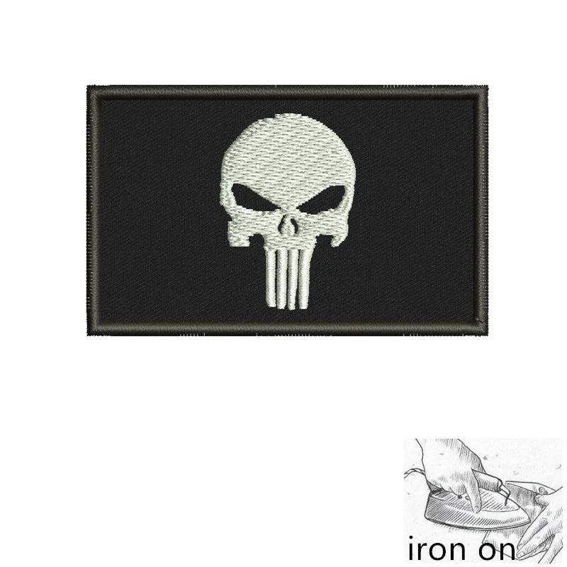 Patch Brodé Logo Skull 3D – Patch Tactique à Fixation par Crochet et Boucle – pour Vêtements, Sacs à Dos, Casquettes et Jeans - BLACKBEARD OUTDOOR INDUSTRIES