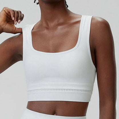 Brassière Sport Femme Col Carré – Maintien Fort, Yoga, Running, Fitness