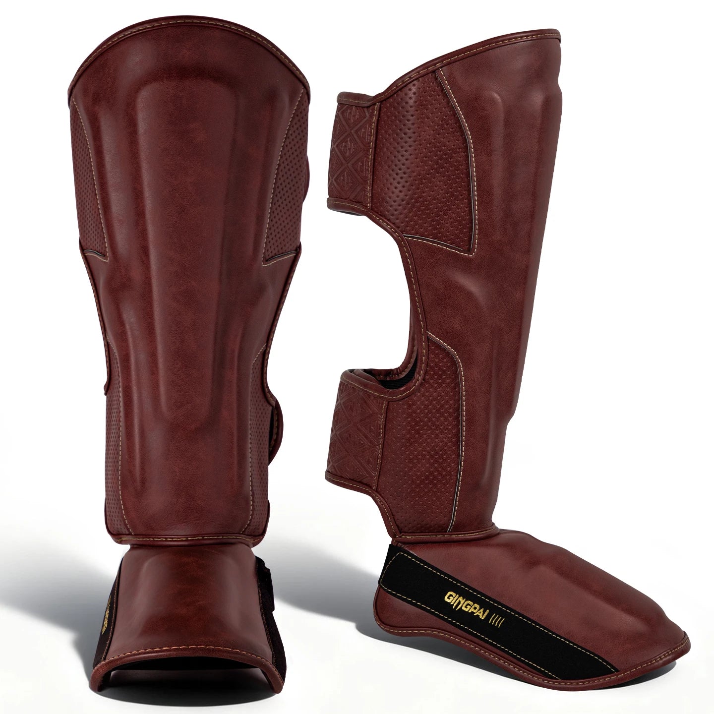Tibières Professionnelles Cuir PU – Protège-Tibia & Pied Sanda, Muay Thai, Boxe | M à XL | 5 Coloris - BLACKBEARD OUTDOOR INDUSTRIES
