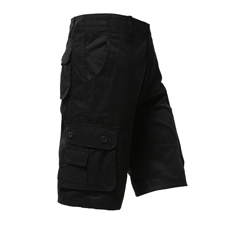 Short Cargo Homme Grande Taille – Coton, Coupe Droite, Style Streetwear Hip-Hop