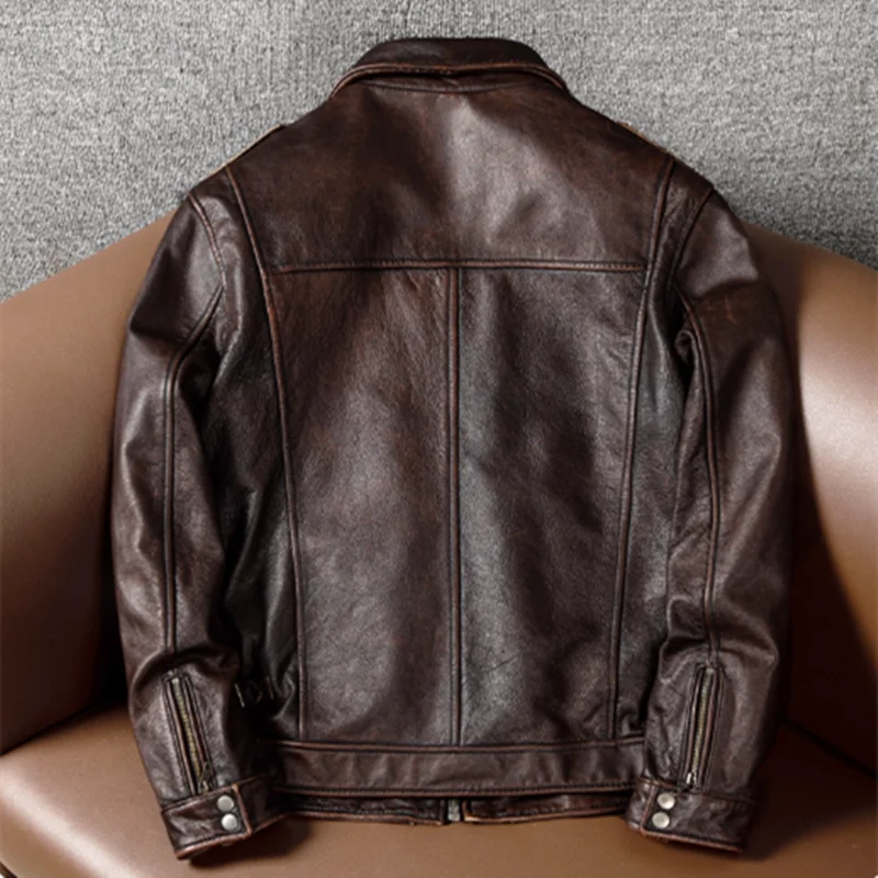 Veste en Cuir Véritable M65 Homme — Moto, Outdoor & Chasse | Noir & Marron | M à 8XL - BLACKBEARD OUTDOOR INDUSTRIES