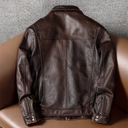 Veste en Cuir Véritable M65 Homme — Moto, Outdoor & Chasse | Noir & Marron | M à 8XL - BLACKBEARD OUTDOOR INDUSTRIES