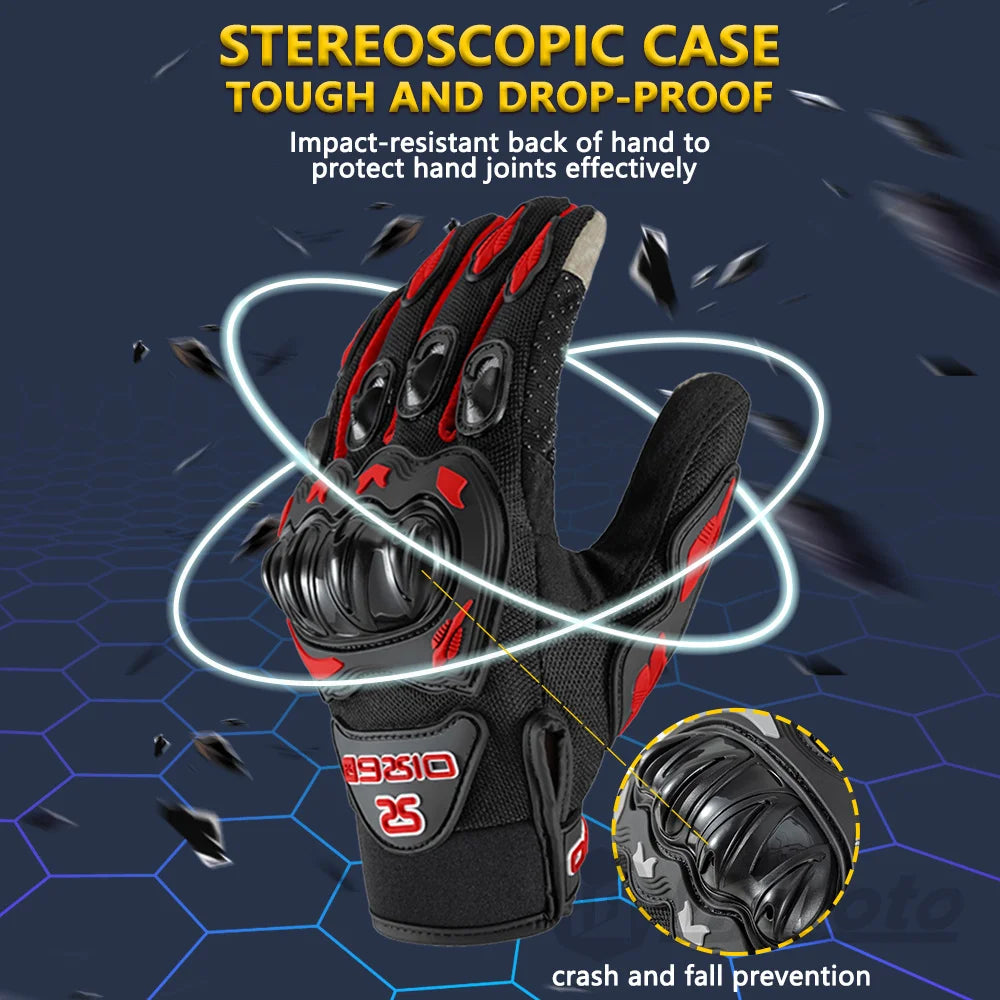 Gants Moto Été Respirants SUOMY – Plein Doigt Tactile Anti-Dérapant Motocross