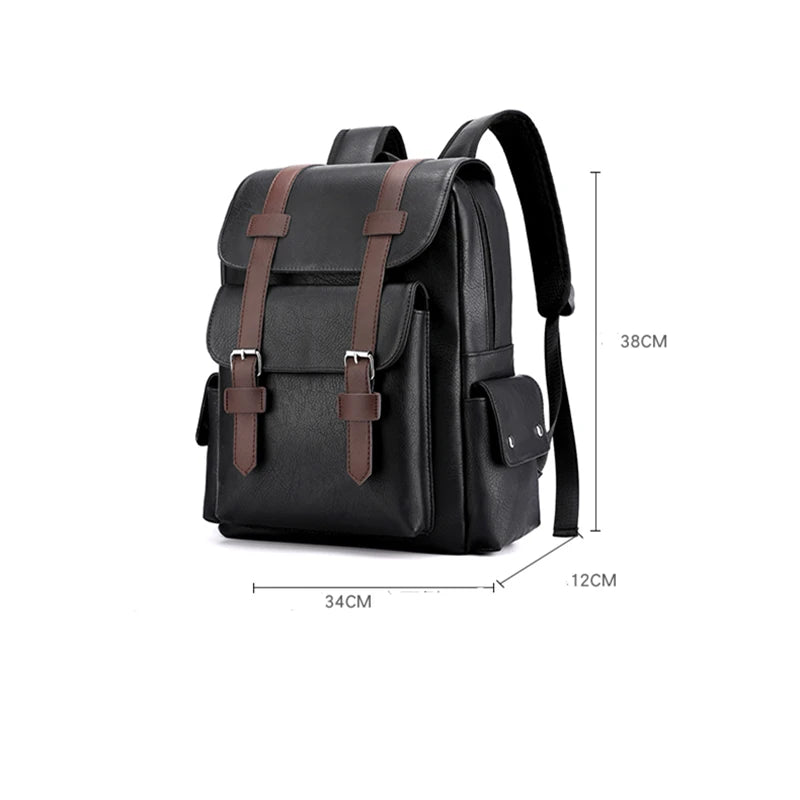 Sac à Dos Homme en Cuir PU – Élégant & Fonctionnel | Ordinateur Portable & École | 20–35L - BLACKBEARD OUTDOOR INDUSTRIES