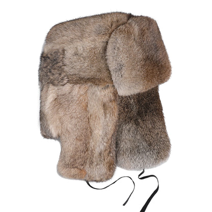 Chapka Ushanka en Vraie Fourrure de Lapin - Bonnet Aviateur Hiver à Oreillettes