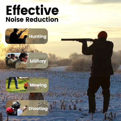 Casque Anti-Bruit Électronique Actif – Protection Auditive 23 dB NRR, Amplification ×4, Entrée AUX