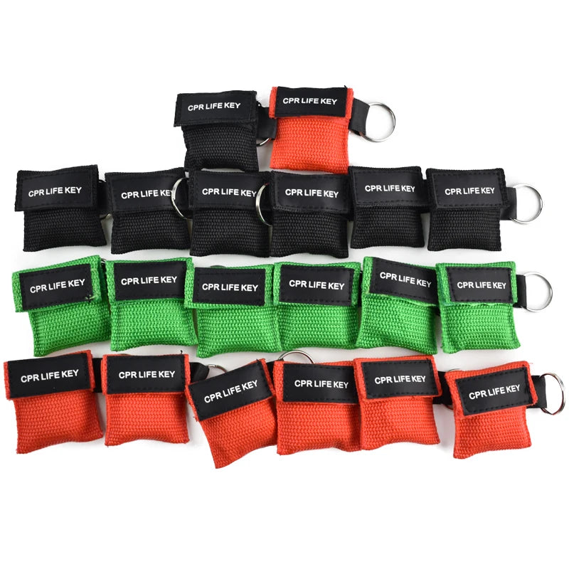 Masques bouche-à-bouche à valve avec pochette porte-clés – Lot de 50