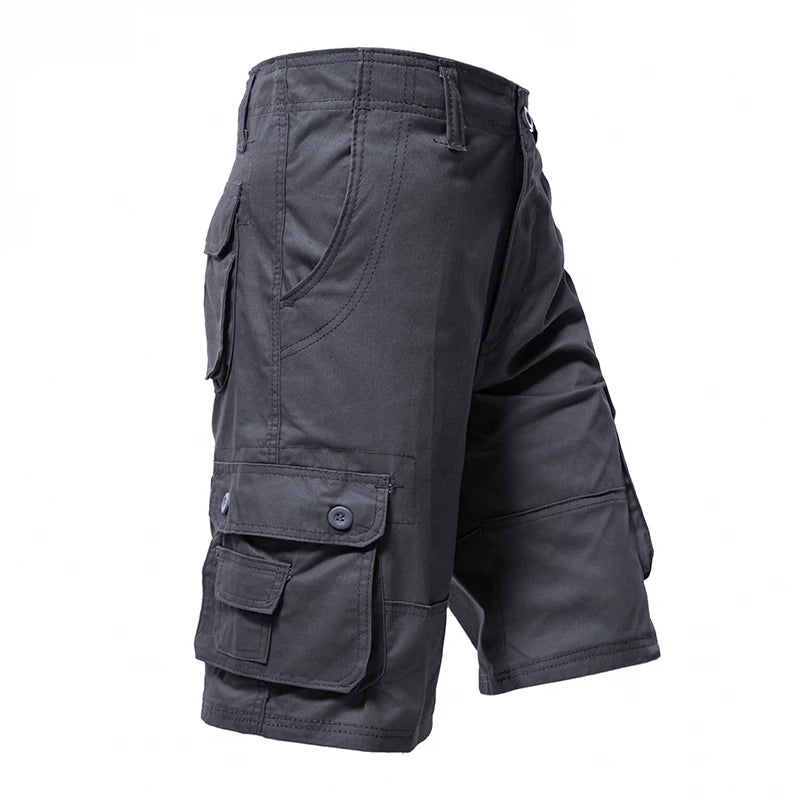 Short Cargo Homme Grande Taille – Coton, Coupe Droite, Style Streetwear Hip-Hop