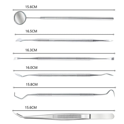 Kit Dentaire Inox – Détartreur, Miroir & Pince Bucco-Dentaire 5 ou 6 Pièces