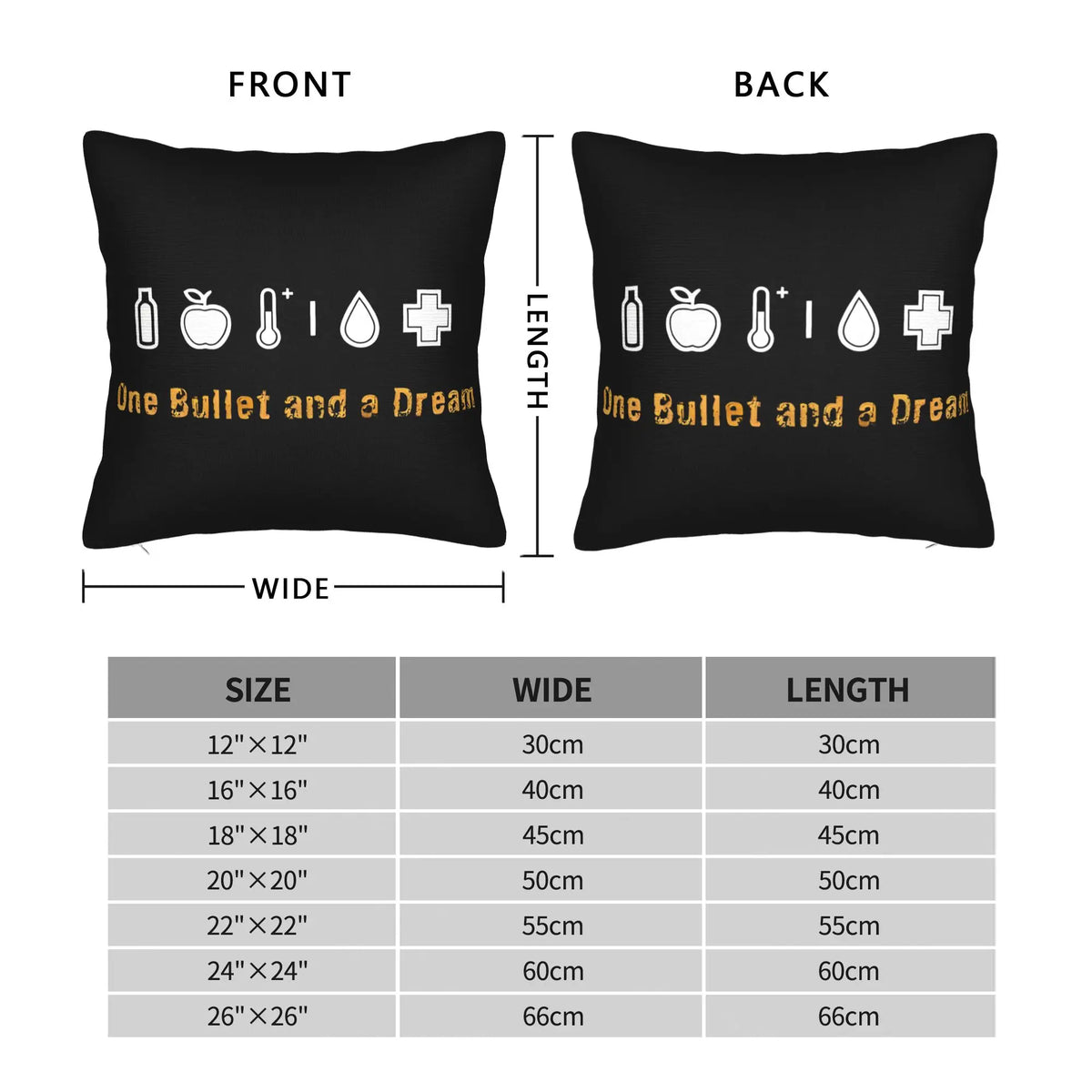 Housse de Coussin DayZ « One Bullet and a Dream » – Taie d’Oreiller Gaming Polyester Zippée | 30x30 à 50x50 cm | Cadeau Gamer