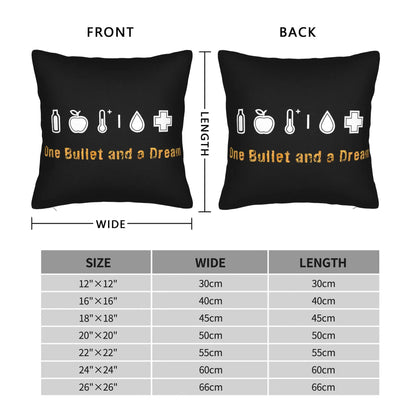 Housse de Coussin DayZ « One Bullet and a Dream » – Taie d’Oreiller Gaming Polyester Zippée | 30x30 à 50x50 cm | Cadeau Gamer