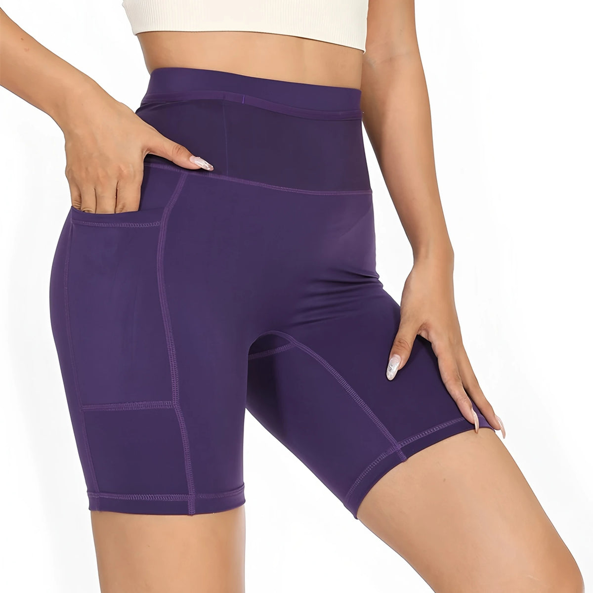 Legging short femme à poches pour le sport