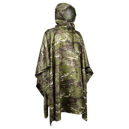 Poncho Pluie Camouflage Tactique Militaire – Imperméable Pliable | Randonnée, Chasse, Airsoft | 9 Coloris