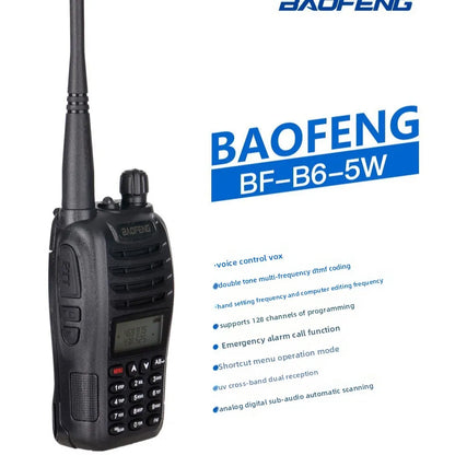 Talkie-Walkie Baofeng BF-UVB6 Dual Band VHF/UHF 5W – Étanche IP67, Portée 10 km