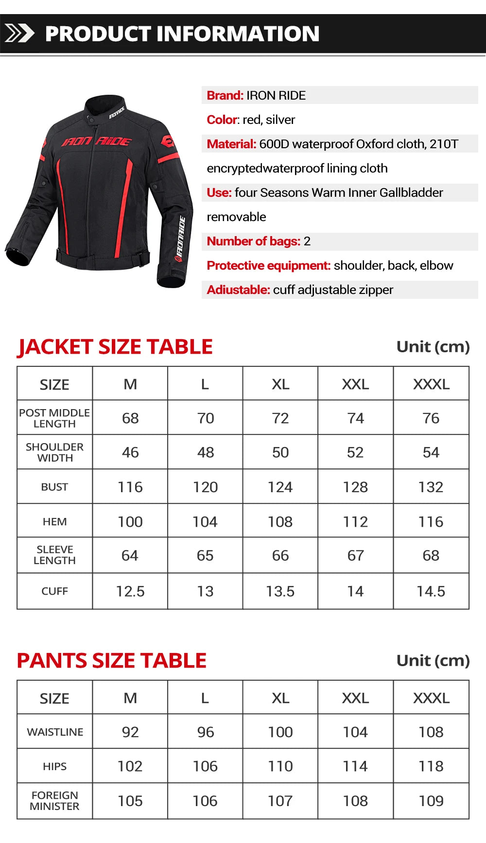 Motorcycle Jacket Waterproof Motorcross Jacket Pants Moto Jacket Windproof Riding Motorbike Clothes With Protective Gear M-3XL BLACKBEARD OUTDOOR INDUSTRIES