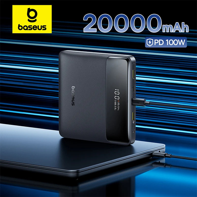 Baseus Power Bank 20000mAh – 100W PD – Charge Rapide pour Ordinateurs Portables, Smartphones et Tablettes - BLACKBEARD OUTDOOR INDUSTRIES