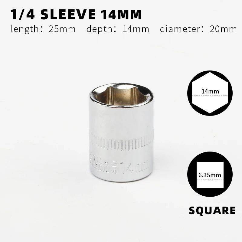 Douille 1/4" Simple – Tailles 4 à 14 mm | Clé à Cliquet, Outil Manuel - BLACKBEARD OUTDOOR INDUSTRIES