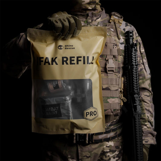 Kit Trauma RHINO RESCUE IFAK – Secours Tactique & Contrôle Hémorragie 4 à 17 Pièces