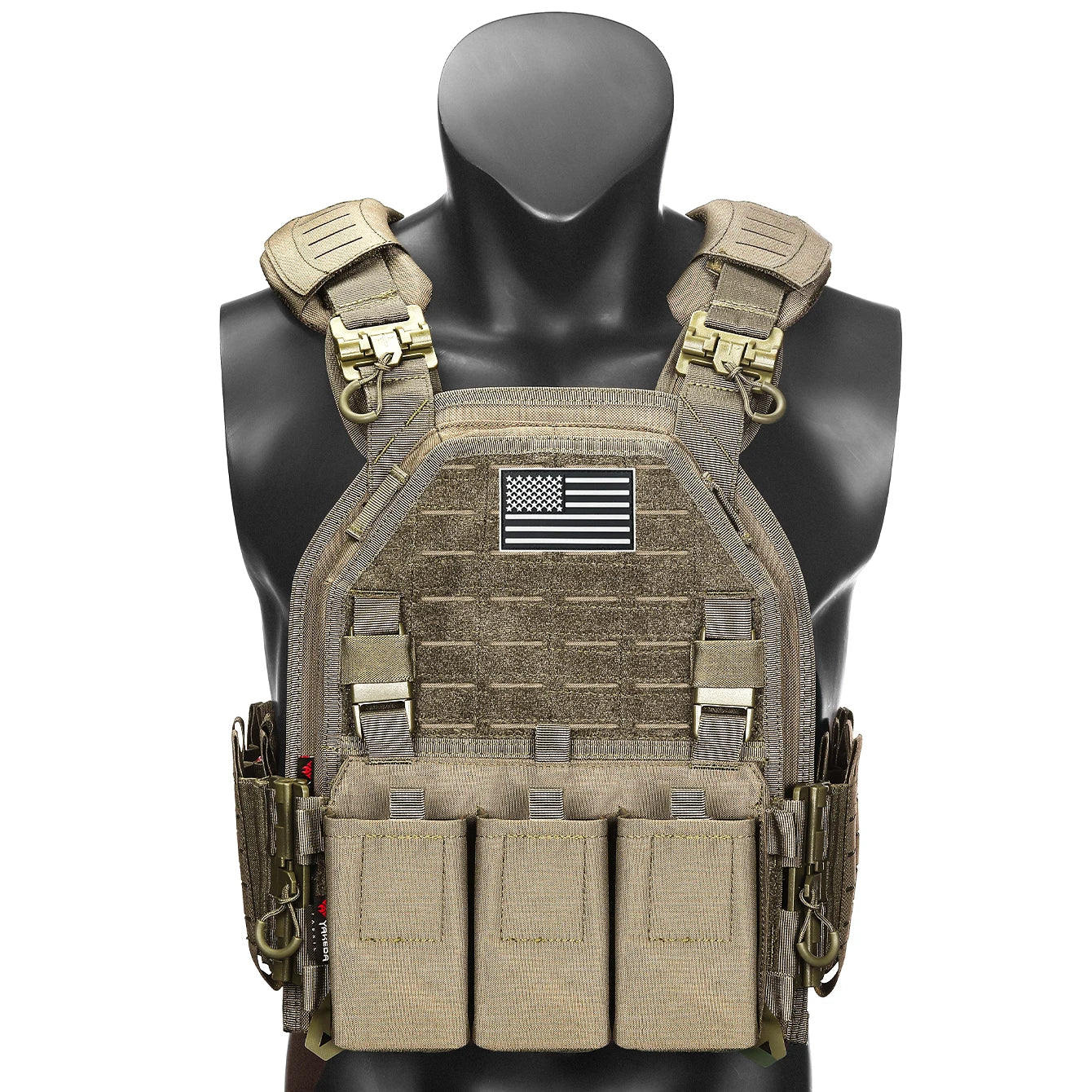 Porte Plaque Tactique MOLLE - (Inclus Drapeau US) - BLACKBEARD OUTDOOR INDUSTRIES