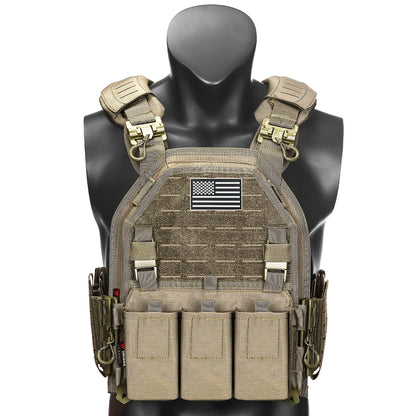 Porte Plaque Tactique MOLLE - (Inclus Drapeau US) - BLACKBEARD OUTDOOR INDUSTRIES