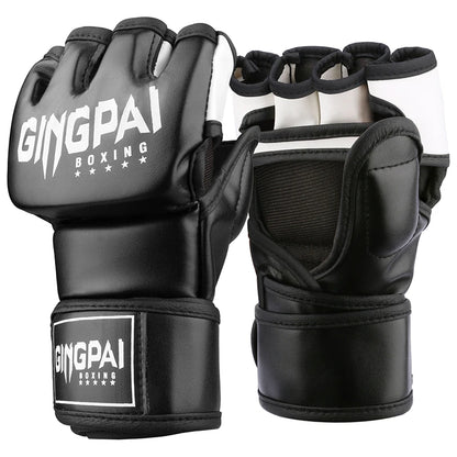 Mitaines MMA Sans Doigts Cuir PU – Gants Sac de Frappe / Kickboxing / Muay Thai – M & L - BLACKBEARD OUTDOOR INDUSTRIES