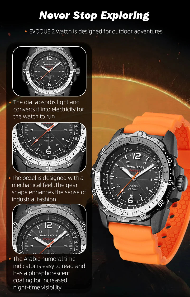 Montre Militaire Digitale Homme "EVOQUE 2" – Montre de Sport Solaire, Étanchéité 50M, Fonction Luminovore et Écologique - BLACKBEARD OUTDOOR INDUSTRIES