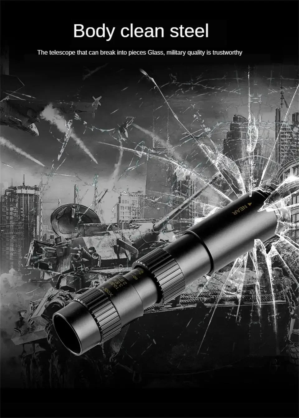 Monoculaire Haute Définition 10-300x40 avec Prismes BAK4 – Télescope Professionnel Portable Zoom Longue Portée 4K pour Camping, Observation et Aventures Extérieures - BLACKBEARD OUTDOOR INDUSTRIES