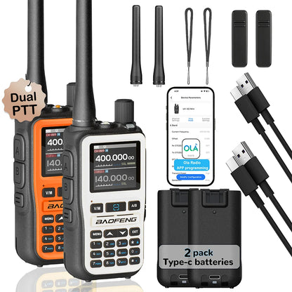 Pack 2 Talkies-Walkies BAOFENG UV-5R Mini – Double Bande, 5W, Bluetooth, Charge USB-C