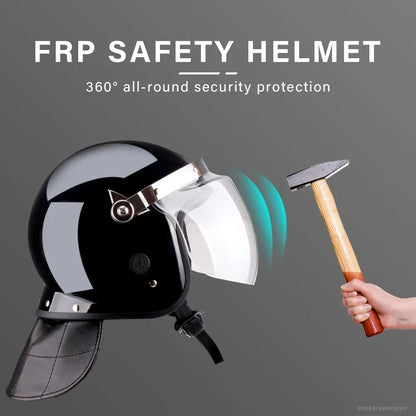 Casque Anti-Émeute Professionnel – Protection Crânienne ABS/PC, Masque PC Intégré, Norme DOT/ECE-R22, Sécurité & Maintien de l’Ordre