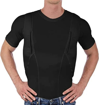 T-Shirt Holster Dissimulé Homme – Port Concealed Carry | Séchage Rapide | 6 Coloris | S à 5XL - BLACKBEARD OUTDOOR INDUSTRIES