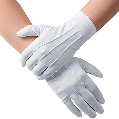Gants blancs de cérémonie pour porte-drapeaux, lot de 2 paires