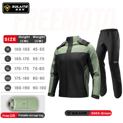 Combinaison Pluie Moto SULAITE 2 Pièces — Imperméable TPU, Bandes Réfléchissantes 360° | Unisexe M à XXXL - BLACKBEARD OUTDOOR INDUSTRIES