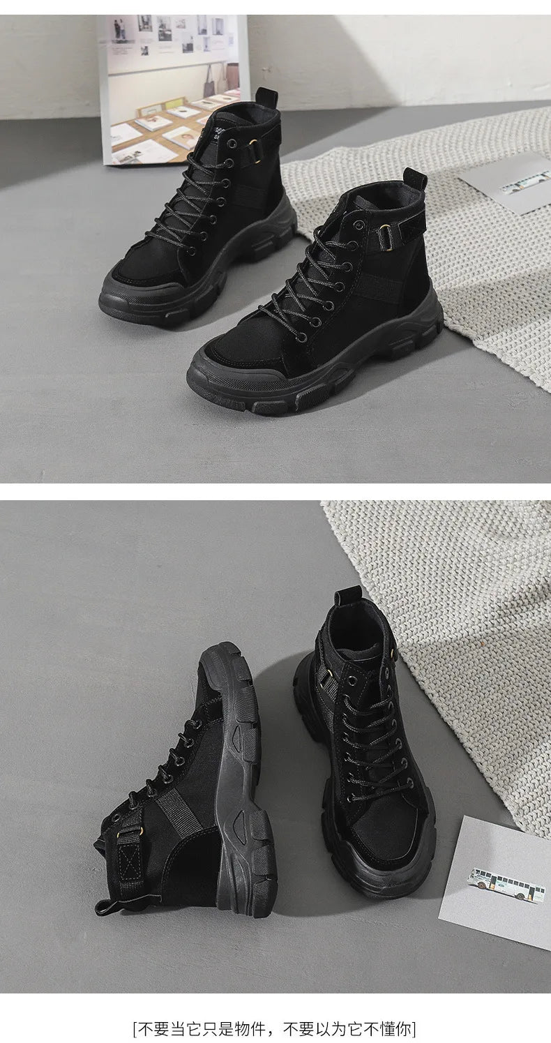 Bottines Femme en Toile – Style Désert & Moto – Hautes, Plates et Tendance – UXST - BLACKBEARD OUTDOOR INDUSTRIES