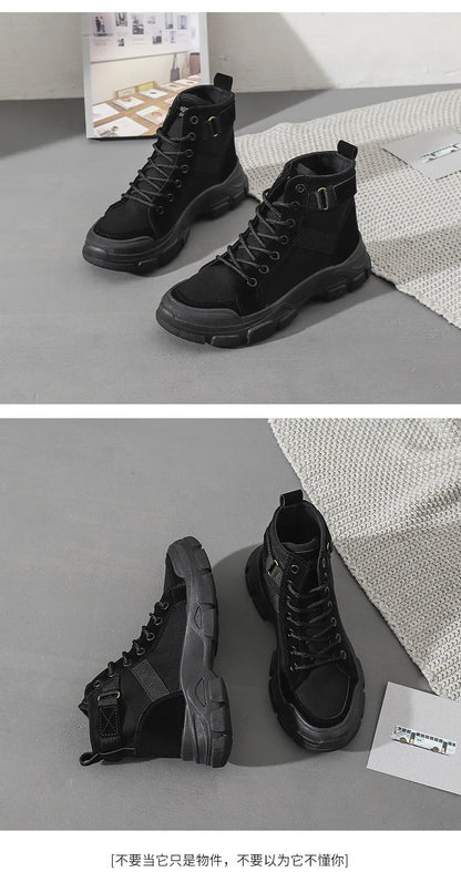 Bottines Femme en Toile – Style Désert & Moto – Hautes, Plates et Tendance – UXST - BLACKBEARD OUTDOOR INDUSTRIES