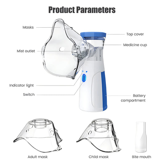 Nébuliseur Portable Silencieux – Inhalateur Atomiseur Adulte & Enfant | Asthme & Urgence