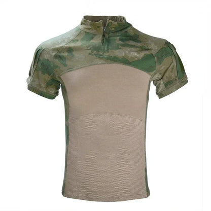 T-Shirt Tactique Combat Homme – Manches Courtes, Camouflage Multicam | Chasse & Airsoft