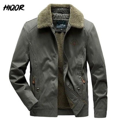 Autumn Winter Men's Cotton Thick Warm Fleece Jackets Stand Collar Fleece Lined Outdoor Workwear Warm Casual Style New Arrival BLACKBEARD OUTDOOR INDUSTRIES