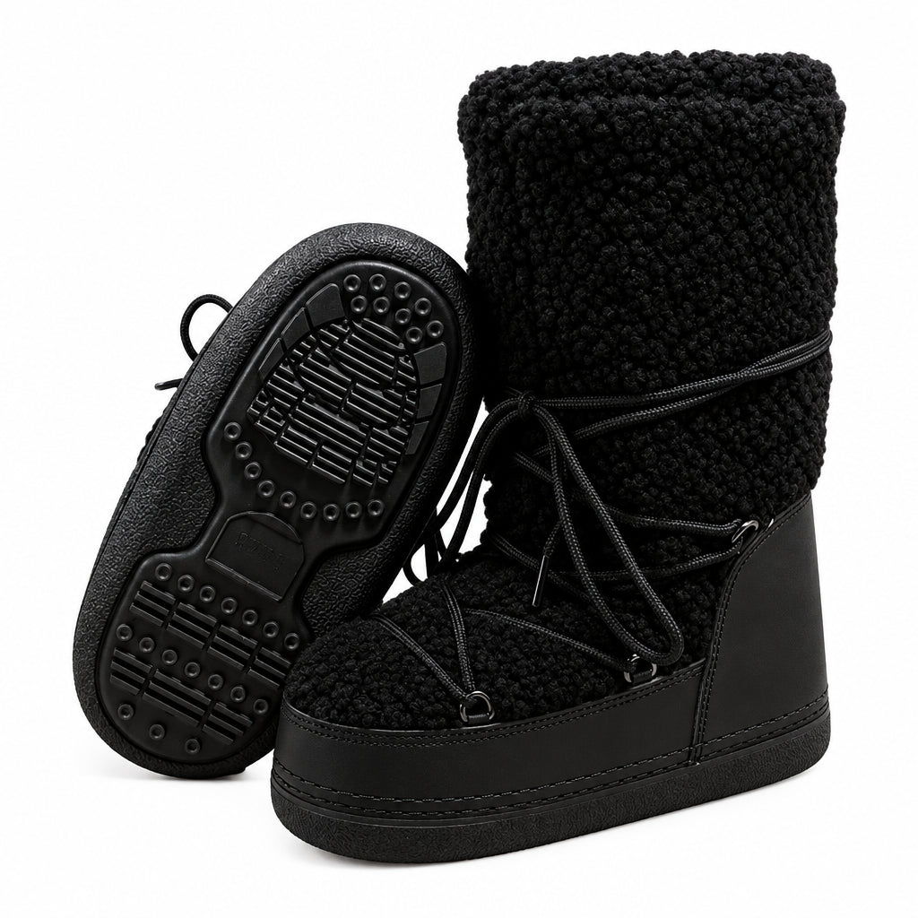 Bottes de neige à fourrure et semelle épaisse