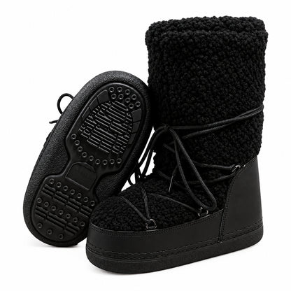 Bottes de neige à fourrure et semelle épaisse