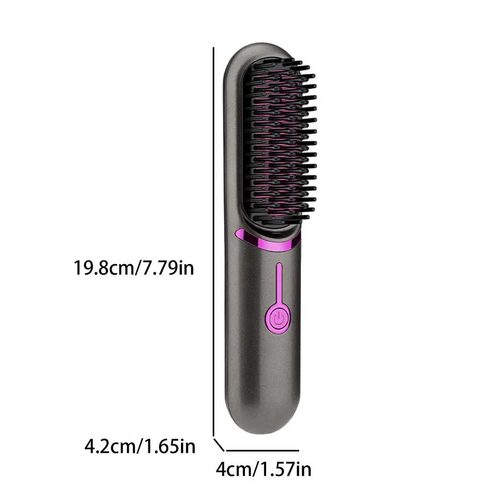 Brosse Lissante Sans Fil – Brosse Chauffante Anti-Frisottis Portable avec Batterie Rechargeable | Idéale pour Voyage & Maison - BLACKBEARD OUTDOOR INDUSTRIES
