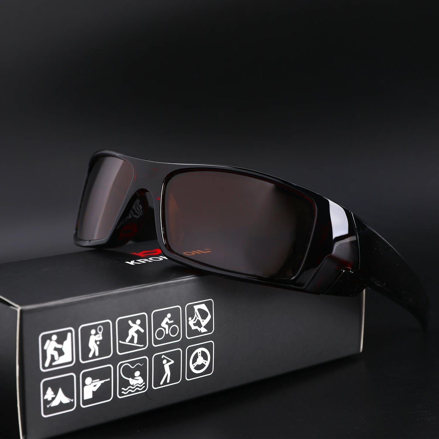Lunettes Tactiques Polarisées UV400 – Rectangulaires Anti-Reflets | Airsoft, Terrain & Outdoor