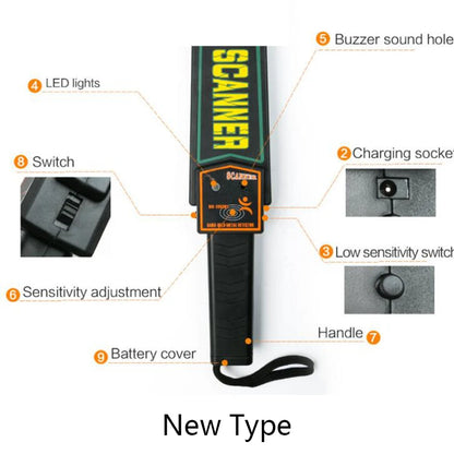 Détecteur de Métaux Portable - Scanner de Sécurité Manuel Haute Sensibilité - BLACKBEARD OUTDOOR INDUSTRIES