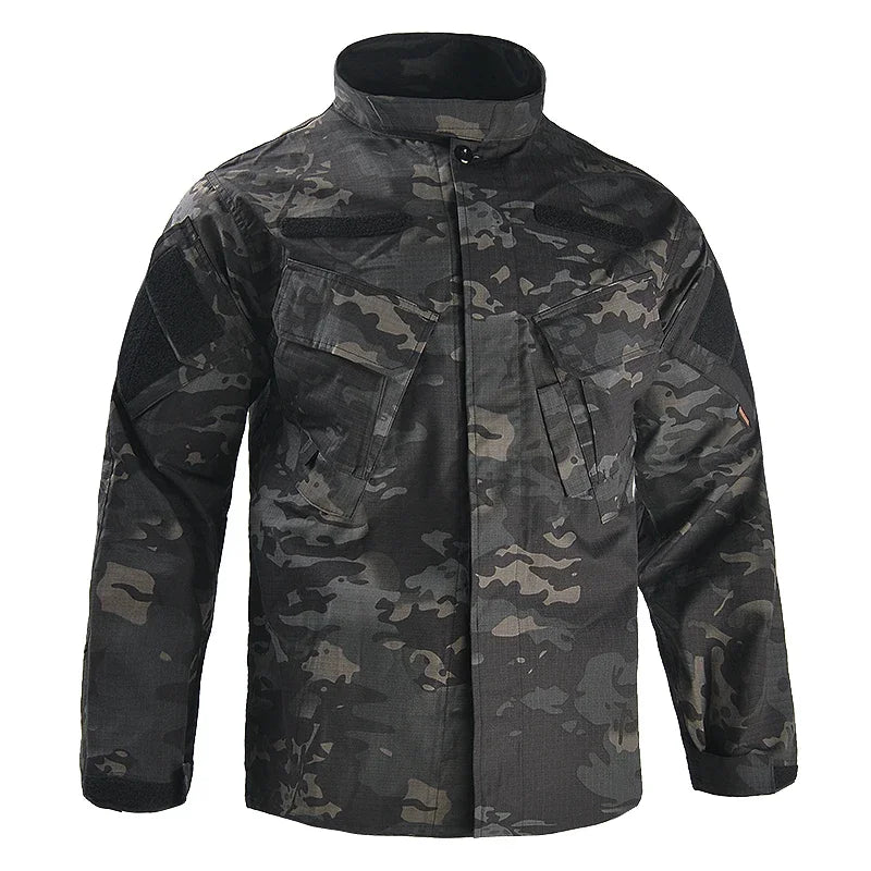 Veste Tactique Camouflage Homme – Coupe-Vent, Imperméable, Multi-Poches, Chasse & Airsoft