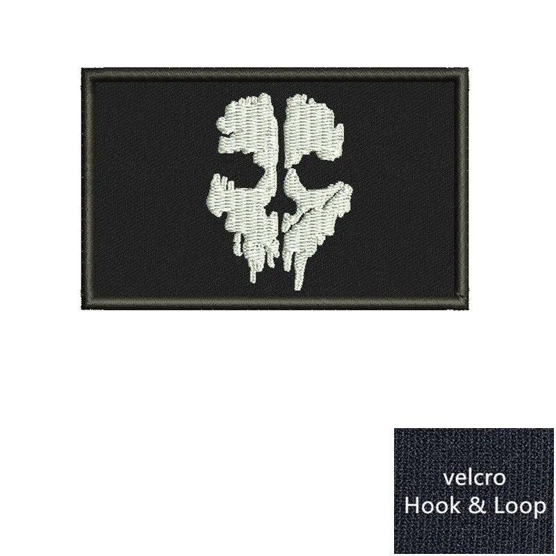 Patch Brodé Logo Skull 3D – Patch Tactique à Fixation par Crochet et Boucle – pour Vêtements, Sacs à Dos, Casquettes et Jeans - BLACKBEARD OUTDOOR INDUSTRIES