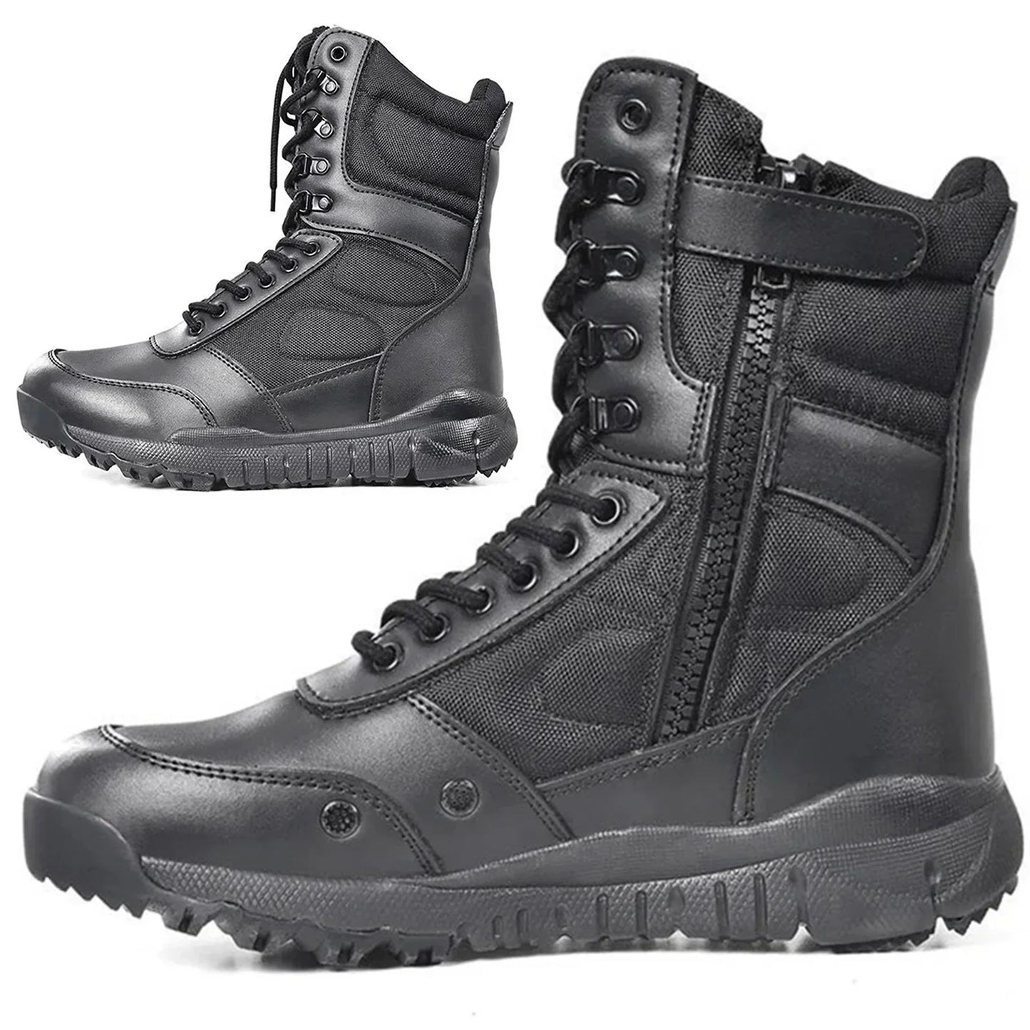 Rangers Tactiques Homme LAHORS – Cuir Véritable, Zip Latéral, Désert Combat, Pointures 39-46