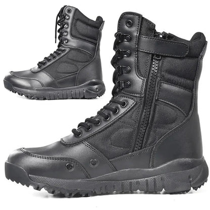 Rangers Tactiques Homme LAHORS – Cuir Véritable, Zip Latéral, Désert Combat, Pointures 39-46