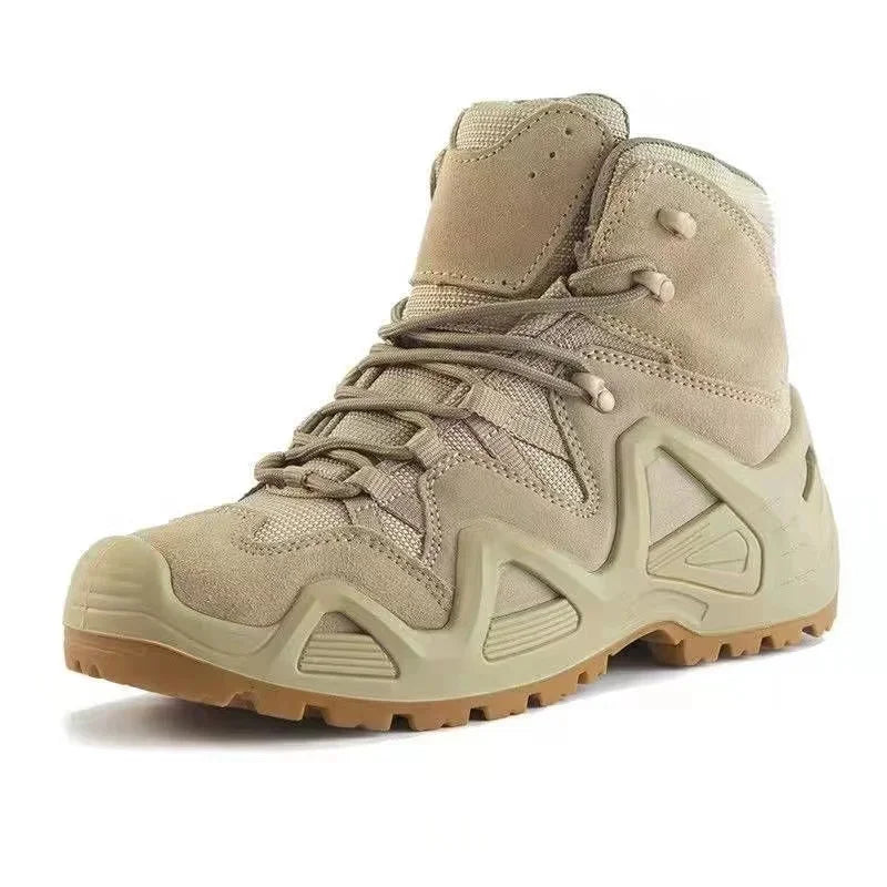 Chaussures Tactiques Mi-Hautes Militaires Désert – Cuir Suède, Randonnée & Outdoor, 39-46